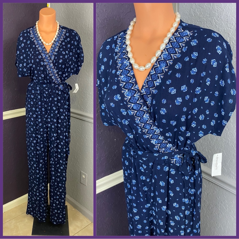 NEW NWT Soft Rayon Belted Pants Jumpsuit 12